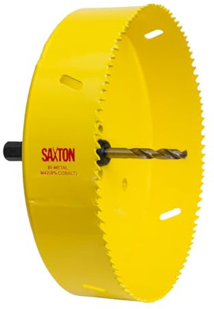 Saxton HSS Hole Saw Cutter M42 Bi-Metal 8% Cobalt Heavy Duty + Arbor (14mm – 230mm) (160mm + Arbor)
