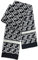 GIMIRO Satin Seidenschal Doppelschichten 150 x 16cm Krawatte Blumen Taillengürtel für Blazer, Mantel, Kleid (5# Black/White Unisex)