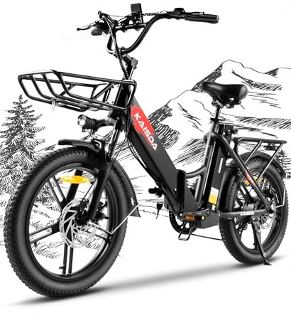 KAISDA Bicicleta Eléctrica Plegable 20 Doble Batería 90KM Autonomía, Plegable Compacta para Montaña/Nieve/Arena, Motor 350W, LCD, USB, Frenos de Disco, Aluminio Ligero para Adultos (150KG, CE)