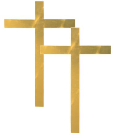 GroveEss 2 PCS Plastic Cross Cake Toppers,Classic Gold Crossing Christening Decorations,Baptism Cake Toppers Cake Supplies for Baby Shower Party Birthday Wedding DIY Christian Decor