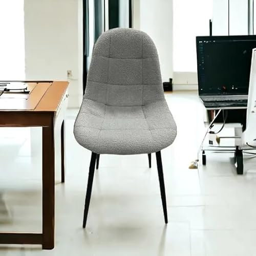 Générique Lot de 6 Chaises Scandinaves en Moleetone Gris et Pieds Noir