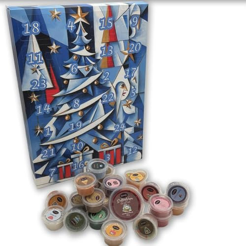 WonderWax Dufttöpfchen Adventskalender Duftwachs Melts Einzigartige Festliche Düfte | Wax Melt Candle Countdown bis Weihnachten | Geschenkset Frauen