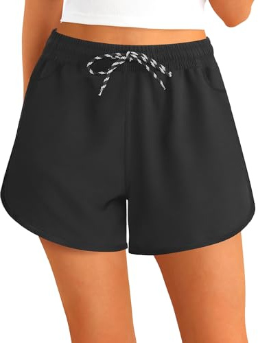 APTRO Damen Badeshorts, Schnelltrocknende Boardshorts | Hoch tailliert, Tropenprint, UV-Schutz, schnelltrocknend; für Sommer, Strand, Wassersport, Gym & Urlaub
