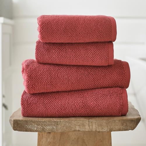 Deyongs Romeo Quik Dry Zero Twist Fast Absorbent Soft Cotton Towel (Raspberry, 4 X Face Towel)
