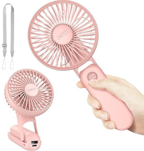 CNMTCCO Mini Ventilateur Portable Rechargeable USB - Turbo Ventilateur de Poche 5 Vitesses, 18H Autonomie Max, Compact et Léger (rose)