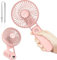 CNMTCCO Portable Handheld Fan, Foldable Mini Fan Rechargeable with 5 Speed Levels, Quiet Small Personal USB Fan with Power Bank (Pink)