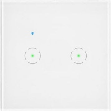 Miratic Interruptor Inteligente Tuya Smart Home - Interruptor Pared Doble Empotrado con Control Remoto por App Compatible con Alexa y Google Home (Blanco)
