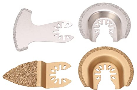 4er-Pack Multitool-Sägeblätter, Standard-Oszillier-Multitool-Kit, Schnellwechsel-Schleifdesign, Detailarbeiten für Fliesenkleber, Weichsteinschleifen