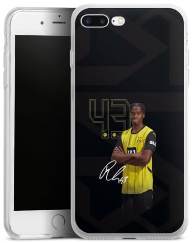 Silikon Hülle kompatibel mit Apple iPhone 7 Plus Case transparent Handyhülle Jamie Gittens Borussia Dortmund BVB