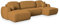 Masseno Ecksofa Savona P mit Schlaffunktion U-Form, Sofa mit Bettkasten, Wohnzimmersofa, Couch, Soffa, Bettsofa, Couchgarnitur- Gelb, POSO 01