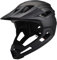 Mountainbike-Helm für Erwachsene, atmungsaktive schockfeste PC Full Face Bike Helm mit abnehmbarem Kinnhalter und Visor Verstellbar Unisex Schwarz zum Radfahren im Freien