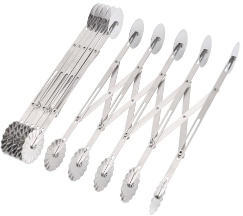 lasuroa Tagliapasta a 10 Rotelle, Tagliapasta in Acciaio Inossidabile Divisore Impasto Biscotti Doppia Testa Rotella Pasticceria Resistente Utensile Cucina Multiuso per Pizze Torte Waffle Biscotti