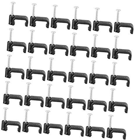 Mikikit 100Piezas Media Abrazadera de Cable J Forma para Fijación de Tuberías Clips de Sujeción de Herramientas de Fijación para Oficina y Hogar