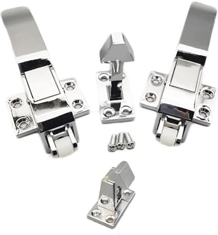 Zinc Alloy Cold Storage Door Handle, Walk-in Cooler Door Handle, with Adjustable Hook and Roller Catch, for Freezer, Refrigerator, Oven, Kitchen Equipment