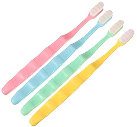 VALICLUD 4stücke Extra Weiche Zahnbürsten Mit Nanoskaligen Borsten Manuelle Zahnhygiene Für Empfindliches Zahnfleisch Geeignet Für Erwachsene Und Schwangere in Sanften Farben