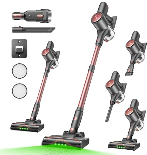 Vexilar Aspirapolvere Senza Fili Potente 45000Pa/ 45 Min, V10Pro Scopa Elettrica Senza Fili Antigroviglio,Ultraleggero,Aspirapolvere Senza Sacco per Pavimenti/Tappeti