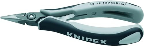 Knipex Precision Electronics Gripping Pliers ESD burnished, with multi-component grips 135 mm 34 22 130 ESD