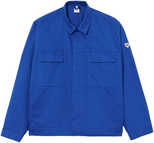 BP Workwear Basic 1485-060-13 Arbeitsjacke - Verdeckte Druckknopfleiste - Reine Baumwolle - Normale Passform - Größe: 56/58 - Farbe: königsblau