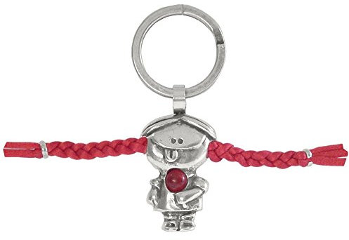 Uno de 50 Unisex-Schlüssel Ring Metalmix mit Sibler mit Maus Schwanz LLA0006ROJ X