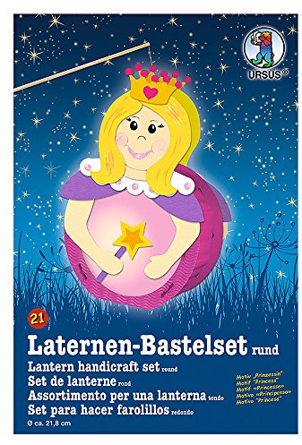 Ursus 18700021 - Laternen Bastelset, Prinzessin, ca. 21,8 x 21 x 10,3 cm, Durchmesser ca. 21,8 cm, inklusive Vorlagebogen mit Bastelanleitung, zum Selbstgestalten, ideal für den nächsten Laternenlauf