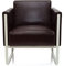hjh OFFICE Lounge-Sofa 1-Sitzer Aruba Kunstleder Polstersofa Couch modern mit Metallgestell, 78 x 67 x 71 cm, Braun