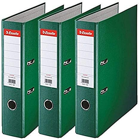 Esselte 624297 - Archivador con anillas, Capacidad 550 hojas, 3 unidades, verde, 50 mm