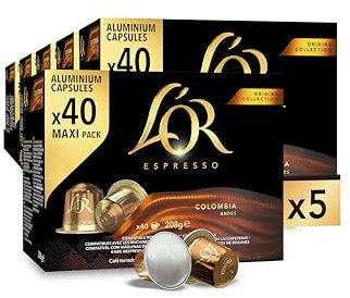 L'OR Espresso Cápsulas de Café Colombia | 200 Cápsulas Compatibles Nespresso - Amazon Exclusive