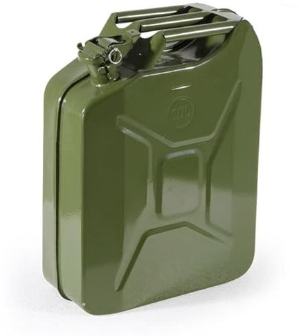 VERDELOOK Bidón de combustible metálico verde, 20 litros de capacidad, homologado por la ONU