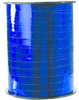 Clairefontaine 602013C Spule Geschenkband (mit Metalleffekt, 250 m x 7,5 mm, ideal für Ihre Geschenke und Bastelprojekte) 1 Stück blau