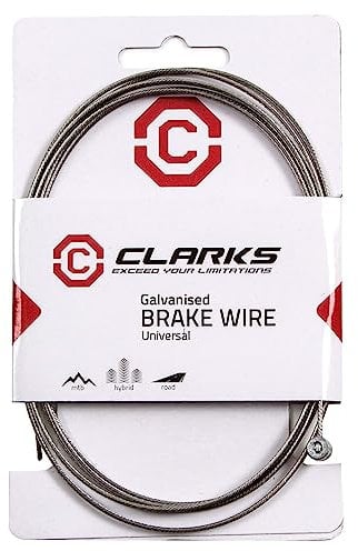 Clarks Universal Galvanised Brake Wire - 2m Steel Inner Brake Wire Kit and All Fittings for MTB, Hybrid & Road Bikes