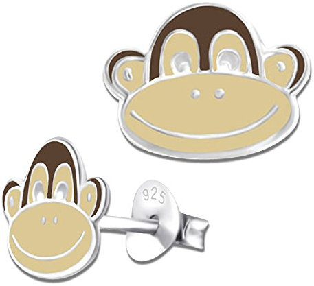 Kinder Mädchen Ohrstecker 925 Sterling Silber kleine Ohrringe Affe 679