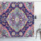 ABAKUHAUS Ethnisch Duschvorhang, Boho Bunte, Stoffliches Gewebe Badezimmerdekorationsset mit Haken, 175 x 180 cm, Lila Rosa Aqua