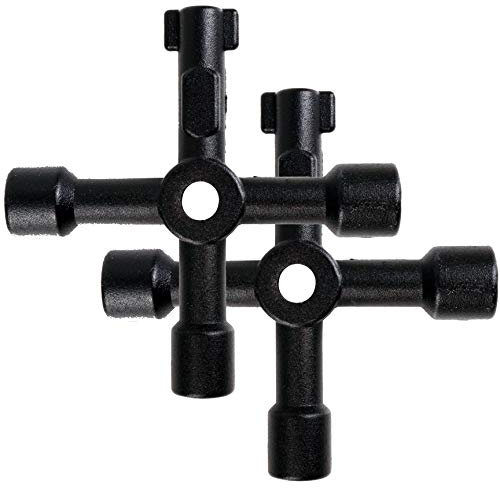 2X Universal Plumbing 4 Way Key Radiator Air Bleed Gas Electric Meter Cupboard Cabinet Triangle Service Box