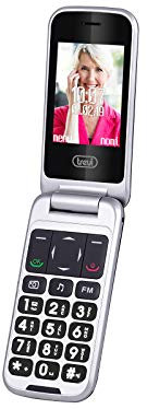 Trevi FLEX PLUS 100 Telefono Cellulare per Anziani a Conchiglia con Doppio Display, Tasti Grandi, Connessione 3G, Funzione SOS, Bluetooth, Fotocamera, Torcia LED, Base di Ricarica