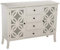 DRW Commode avec 2 Portes et 4 tiroirs en Bois et Miroir en Blanc, 110 x 37 x 84 cm