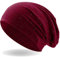 Hatstar Damen Beanie Mütze | mit edler Strass Nieten Applikation | Mädchen Mütze | elastisches Slouch Long Beanie | leicht und weich (dunkelrot)