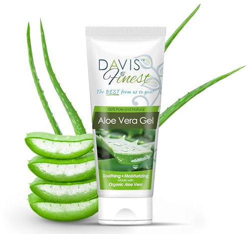 Davis Finest Pure Organic Aloe Vera Gel 200 ml, Gesicht, Haare, Körper, natürlich, vegan, kühlend, beruhigend, Aftersun, Aftershave, trockene Haut, feuchtigkeitsspendend