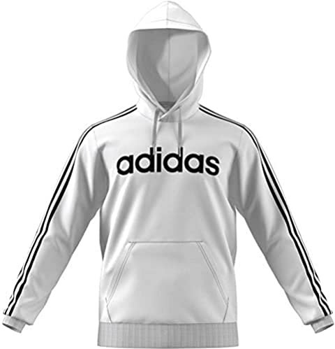 adidas Herren Hoodie Essentials 3-Streifen Hoodie, White/Black, S, FI0806