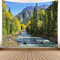 YISURE Wandteppich Berge Wald Natur Baum, Grüner Tannenbaum Scenery Resort Wandteppiche Wandtuch Baum für Wohnzimmer Schlafzimmer Dekoration, Großes Format Breite 230x Höhe 180