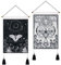 Yugarlibi 2er Kleine Wandteppiche Wandbehang Mond und Sonne Schmetterling Motte Tarot Wandtuch mit Quasten Mysterious Garden Blumen Wandteppich für Schlafzimmer Wohnzimmer Schwarz und Weiß 35x50 cm
