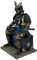 MAUNDEN Mittelalterlicher antiker Samurai Untoter Krieger Harz Statue Ornament Figur Handwerk für Zuhause Wohnzimmer Veranda Dekoration Büro Schreibtisch Desktop Tisch Arrangement Geschenk (Blue Glod)