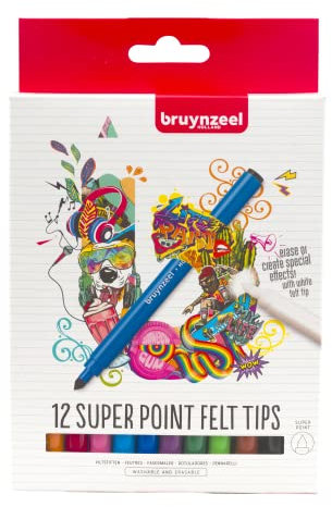 Bruynzeel Super Point Filzstifte Farbstifte Set 12-teilig