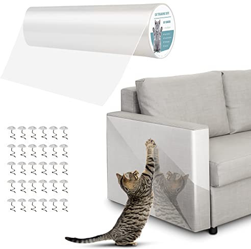 Protection Canape Chat Protege Griffes Chat Transparent Autocollant pour Canapé en Tissu ou Cuir (15x300cm)