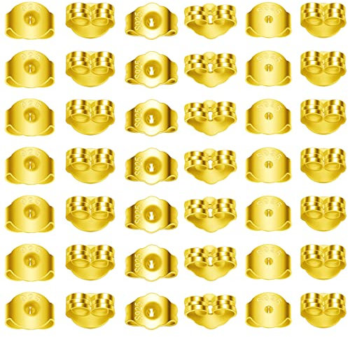 TOAOB 30 Paar Golden 925 Silber Ohrring Stopper Ohrstecker Verschluss 3 Größen Schmetterling Ohrstopper für Schmuckherstellung