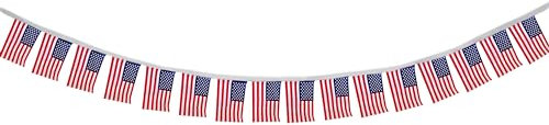 Sonia Originelli Fahnen Girlande Flaggenkette Länder Nationen Partygirlande Fanartikel EM WM Geburtstag Farbe: USA