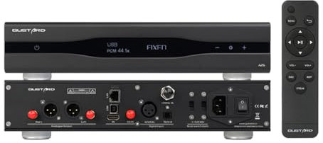 Gustard DAC-A26 Media in Streaming DAC, MQA Balanced DAC, R2R+1Bit DSD512 PCM768kHz Renderer DAC, Bluetooth/USB/OPT/COAX/IIS/AES a RCA/XLR, 10M K2 Clock Home Desktop HIFI Audio DAC (Nero)