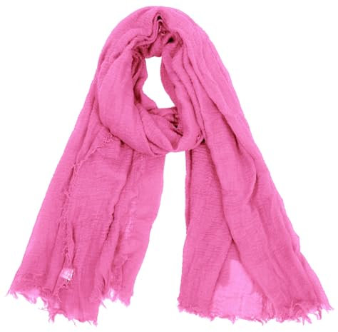 Van Der Rich ® - Schal mit fein gekreppter Oberfläche für Damen und Herren (37-Fuchsia, One Size)