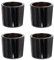 Teelichthalter Glas 6,5x6cm Set 4 Stück Teelichtgläser Windlichtglas Windlicht klein schwarz