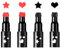 Stern & Herz Gesichtsstempel Eyeliner Set, 4 Stück Rot und Schwarz Eyeliner mit Motivstempel, Star Heart Face Makeup Stamp von „Linble“
