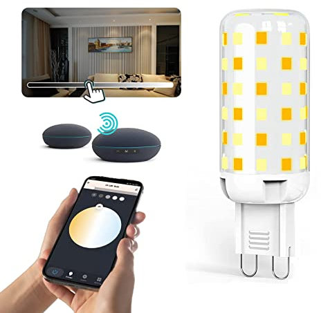 G9 Smart Bulbs, Smart WiFi Dimmable G9 LED Bulb Lamp, 4W 400LM 220V, App or Voice Control, Funktioniert mit Alexa, Google Home, Kein Hub erforderlich (40W Halogen Äquivalent) (Size : 1pcs)